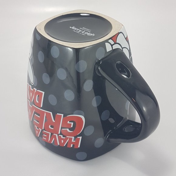 Vintage DISNEY Mickey Mouse Mug Teacup Have a Great Day Jerry Leigh Black Red - Picture 15 of 16